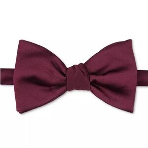 Alfani Men’s Oversized Satin Pre-Tied Bow Tie Burgundy OS NWT